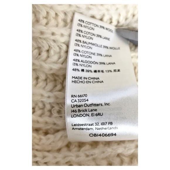 Anthropologie Pilcro Zip-Front Longline Ivory Wool Blend Cardigan Sweater - Picture 12 of 13